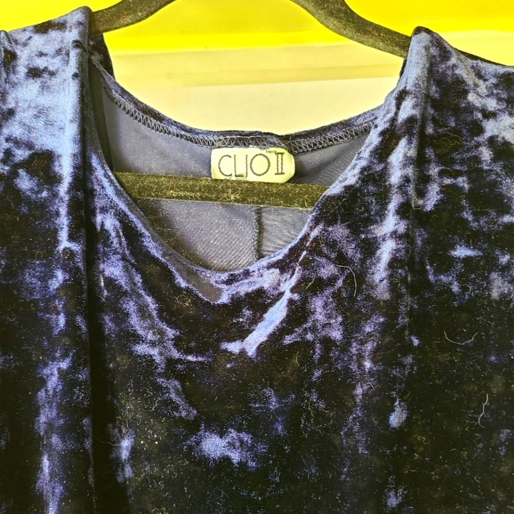 Navy Velvet sleeveless 90s dress